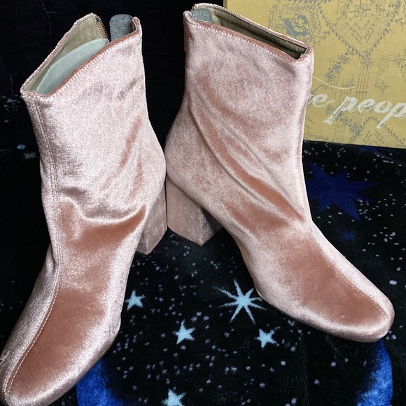 free people VELVET CECILE ANKLE BOOTS ROSE size 38 - Picture 10 of 13